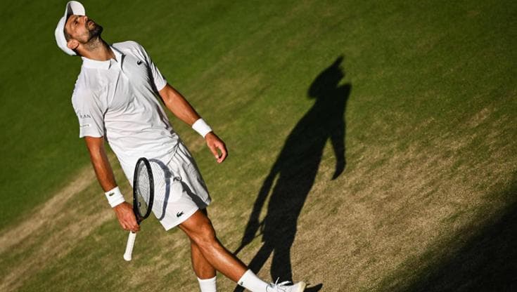 Novak Djokovic, l'immagine delle resa