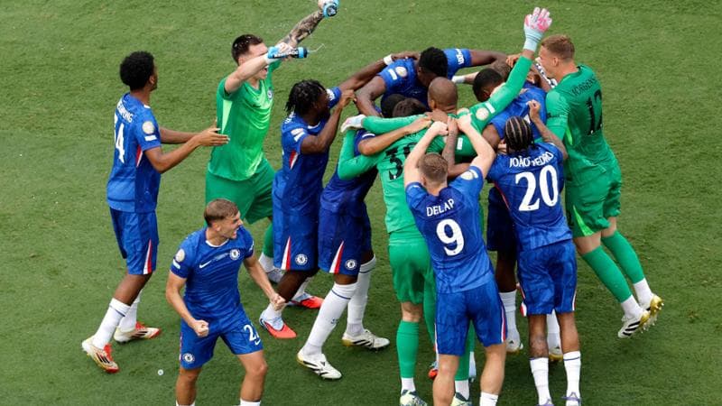 La festa dei giocatori del Chelsea