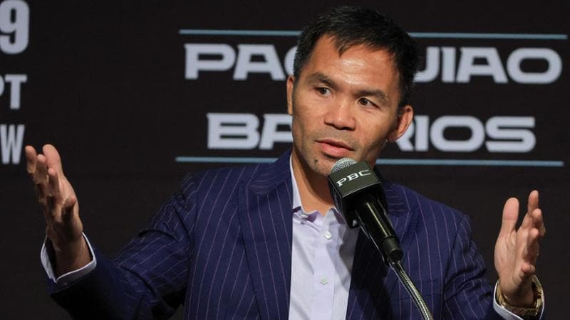 Manny Pacquiao durante la conferenza stampa del match