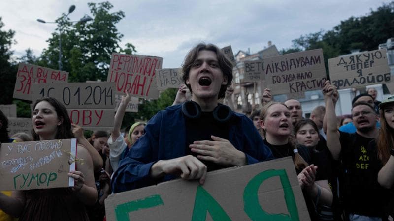 A Kiev manifestazione contro la legge che limita i poteri delle agenzie anticorruzione&nbsp;
