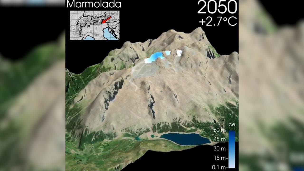 Riscaldamento globale, l'animazione gli esperti: "Così scomparirà il ghiacciaio della Marmolada"