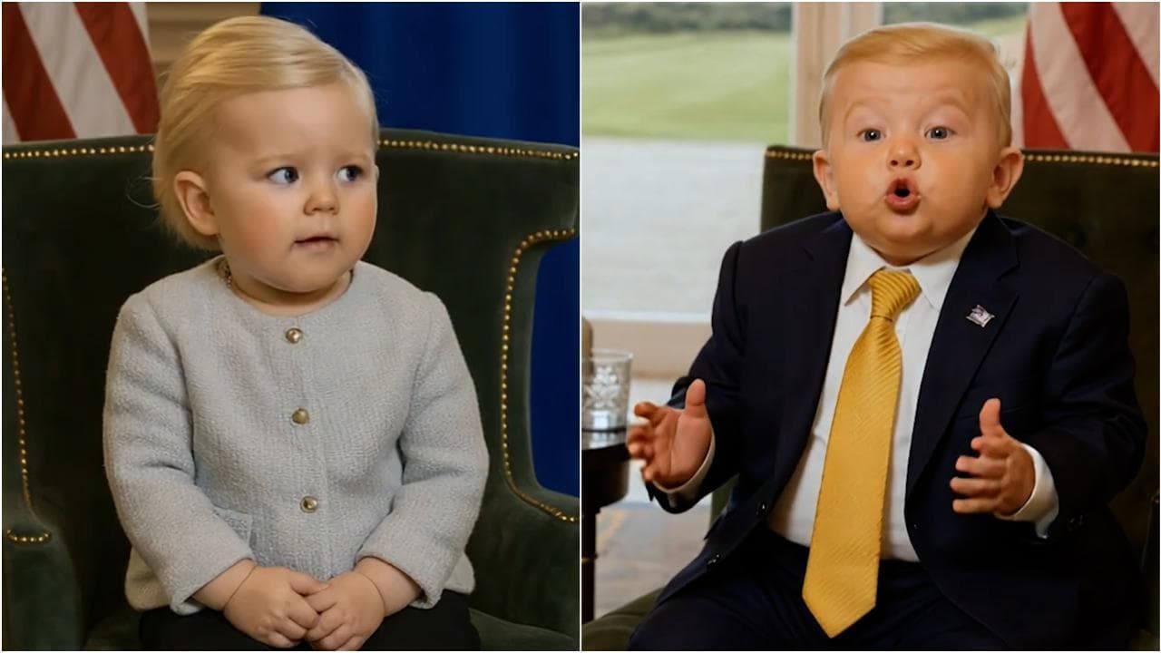 L'IA riscrive l'incontro tra baby Trump-von der Leyen: il delirio no-green di lui, le faccine di lei