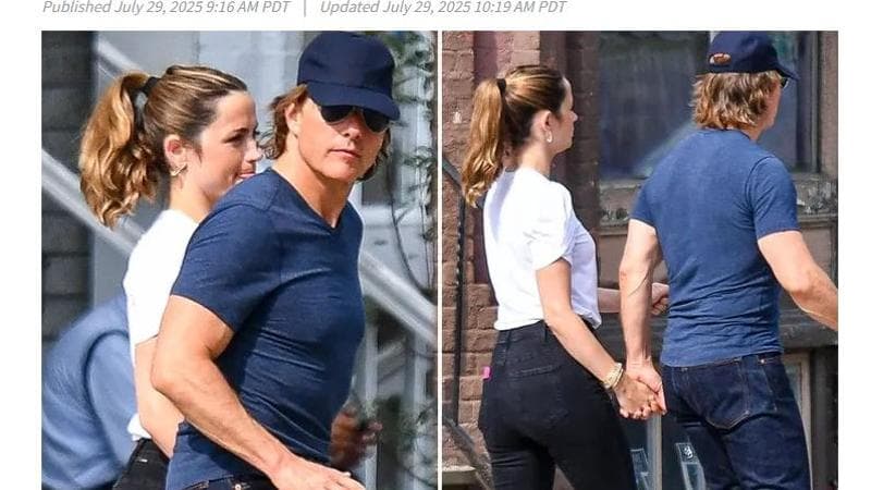 La pagina del sito Tmz con la foto di Tom Cruise e Ana De Armas