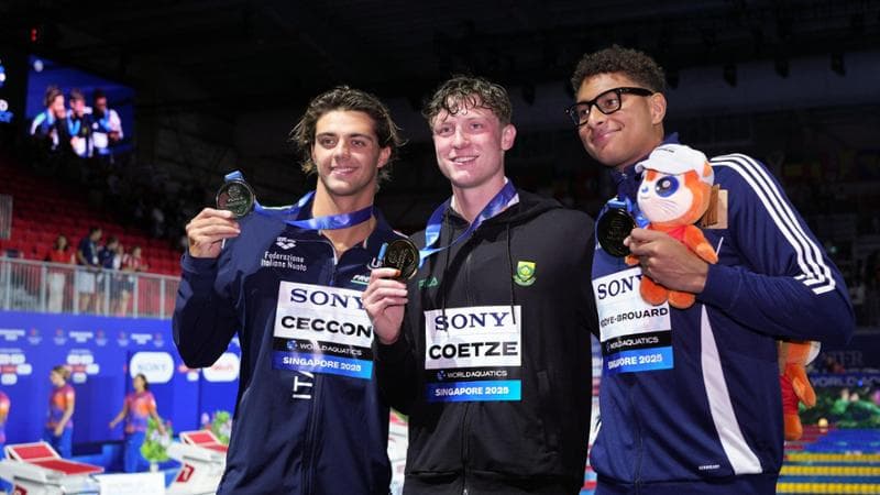 Ceccon con Coetze e Ndoye-Brouard sul podio