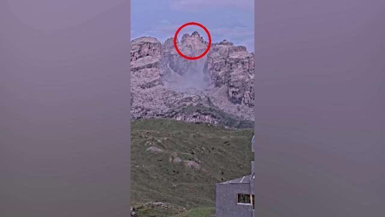 Cima Falkner, un nuovo distacco di roccia nel versante ovest: il timelapse del crollo