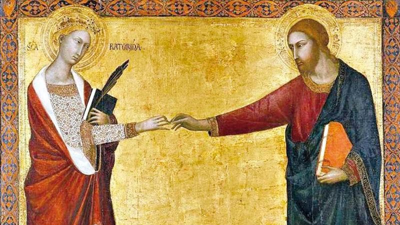 Il Matrimonio Mistico di Santa Caterina -&nbsp;Barna Da Siena
