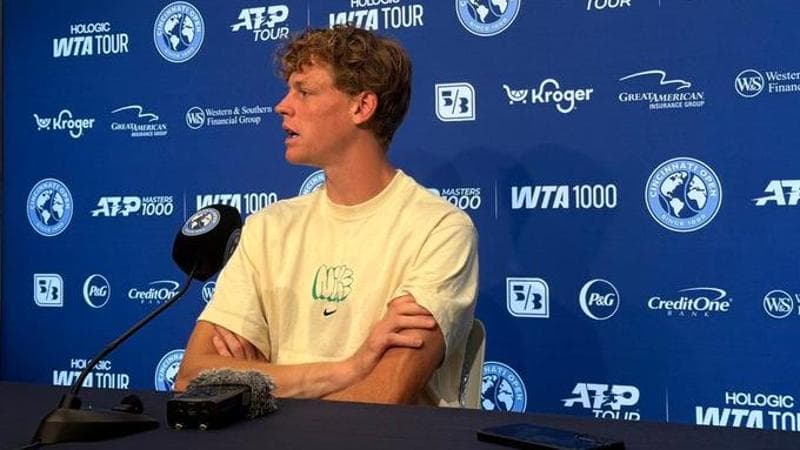 Jannik Sinner in conferenza stampa a Cincinnati