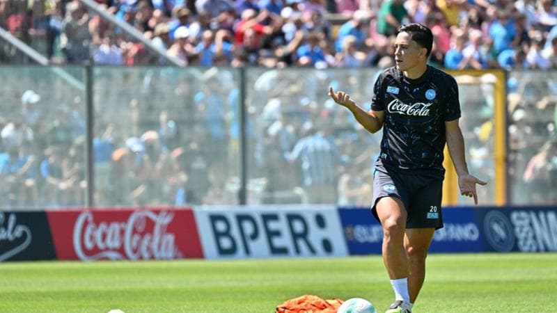 08/08/2025 Castel di Sangro. Allenamento Napoli 
Nella foto: Giacomo Raspadori 