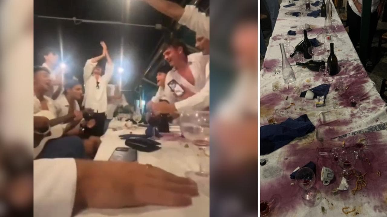 Olly: sigarette, resti di cibo e macchie di vino sul tavolo a fine cena. Dai social piovono insulti