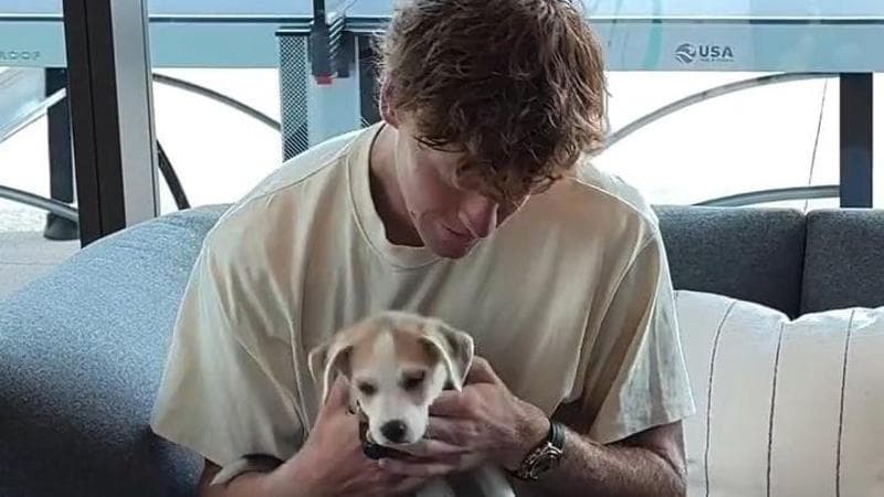 Jannik con il cagnolino