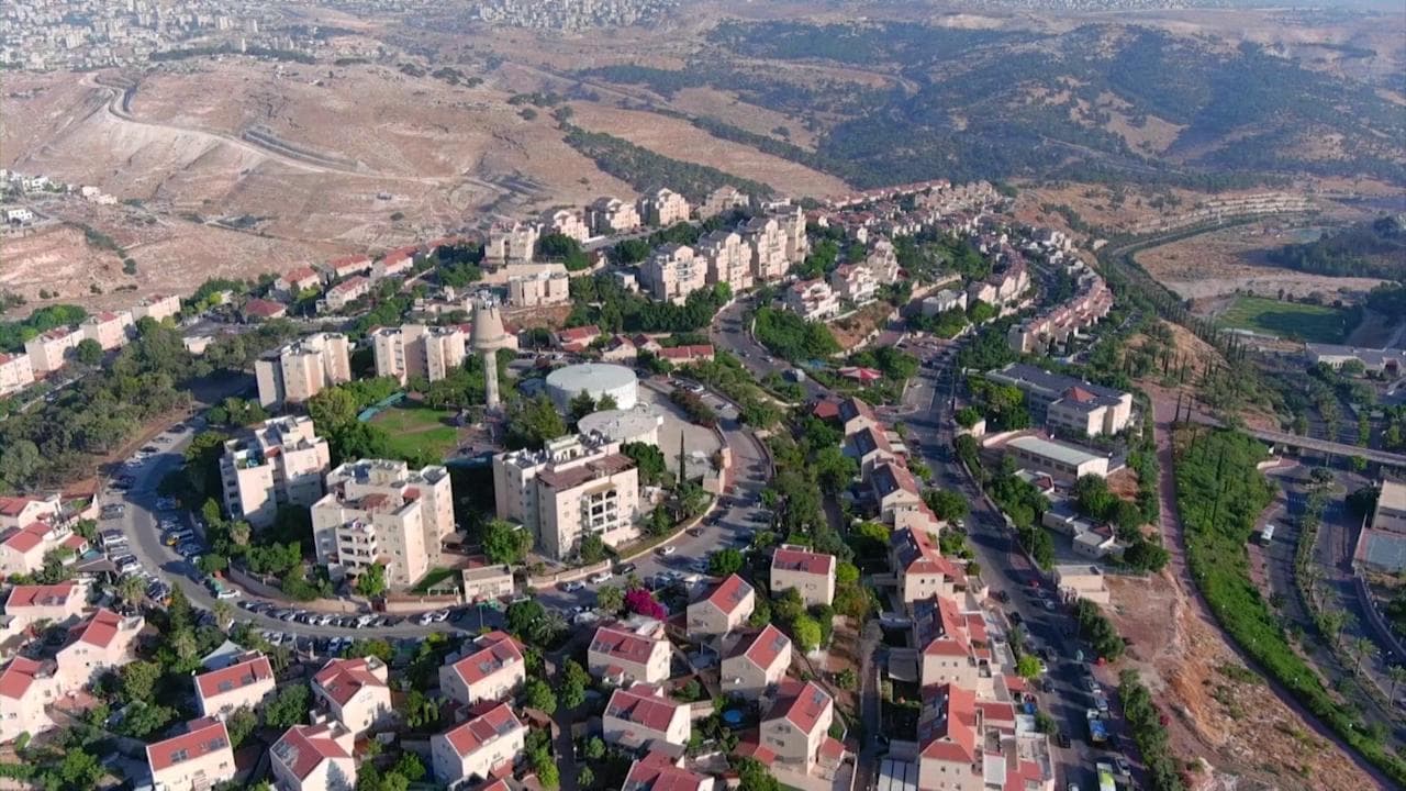 Cisgiordania, veduta di Ma’ale Adumim e dell'area E1 su cui sorgerà il nuovo insediamento