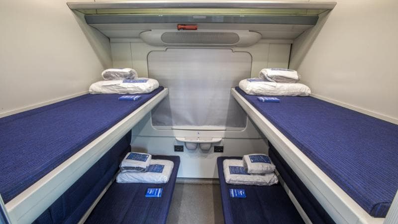 L'interno di una cuccetta sugli Intercity notte - Foto: Trenitalia