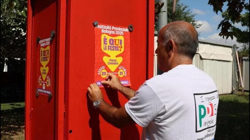 Nel cantiere della Festa dell'Unità a Borgo, nel bolognese