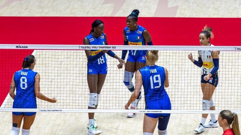 Le azzurre contro il Belgio (foto Fipav)