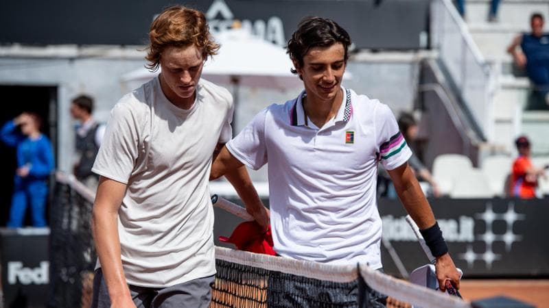 Musetti e Sinner nelle prequalificazioni di Roma nel 2019&nbsp;
