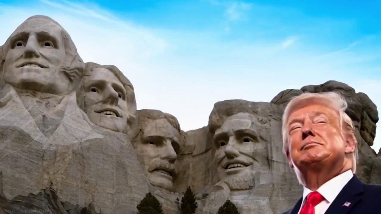 Trump non sarà scolpito sul monte Rushmore e lui si fa il meme (e fa sorridere i presidenti)