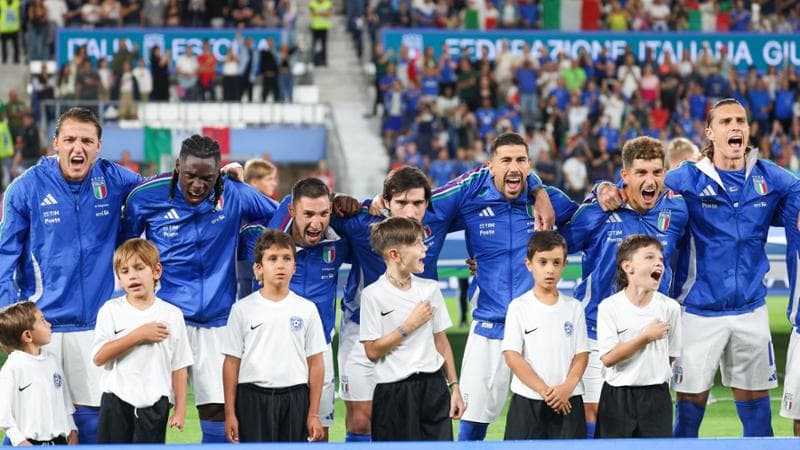 Gli azzurri prima della sfida con l'Estonia