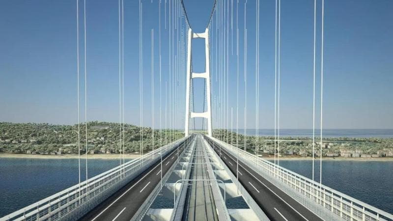 Un rendering del Ponte sullo Stretto