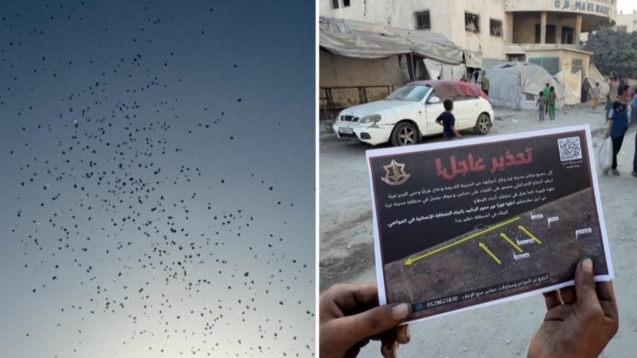 Gaza City, dal cielo migliaia di volantini israeliani: "Evacuate subito verso Sud"