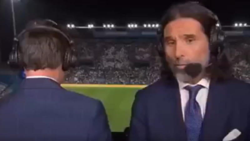 Adani durante la telecronaca di Israele-Italia