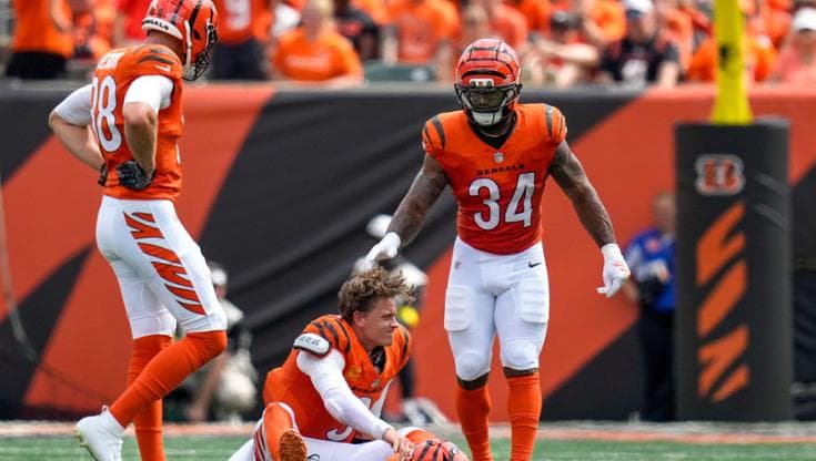 Joe Burrow, quarterback for the Cincinnati Bengals, is sidelined with a season-ending wrist injury.
