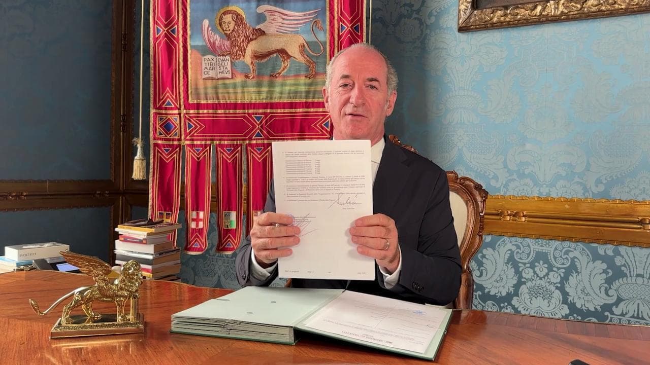 Zaia: "In Veneto si vota il 23 e 24 novembre. Buona campagna elettorale a chi si candida"