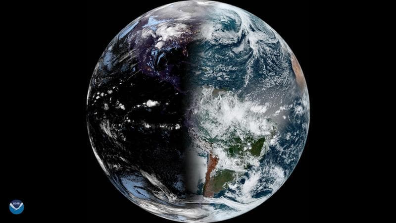La Terra durante l'equinozio in una foto della Nasa