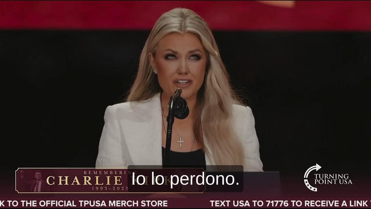 Erika Kirk: "Perdono l'assassino di mio marito"