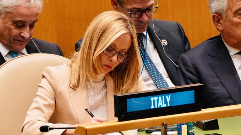 Giorgia Meloni all'assemblea generale Onu