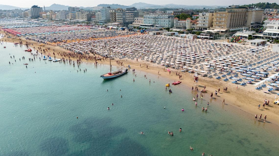 La spiaggia di Cattolica, in provincia di Rimini