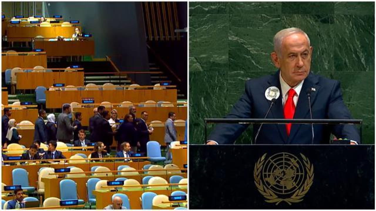 All'assemblea Onu fischi in aula e diverse delegazioni escono per protesta all'arrivo di Netanyahu