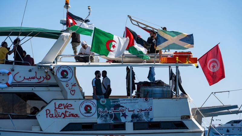 La Global Sumud Flotilla a Koufonisi, sud di Creta
