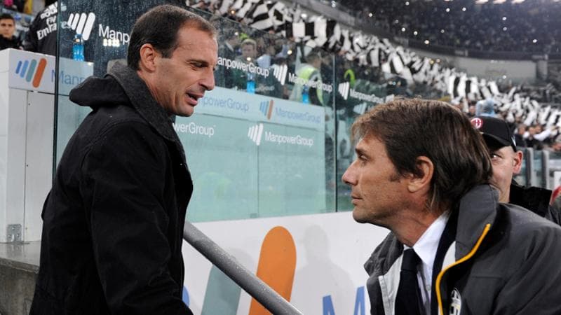Allegri e Conte in Juventus-Milan del 6 ottobre 2013
