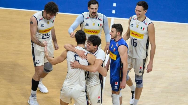 La gioia per la vittoria sulla Polonia (foto Fipav)
