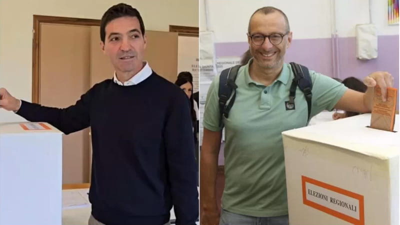 Francesco Acquaroli (FdI) e Matteo Ricci (Pd)