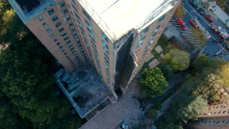 Paura a New York, parzialmente crollato un palazzo di 17 piani nel Bronx