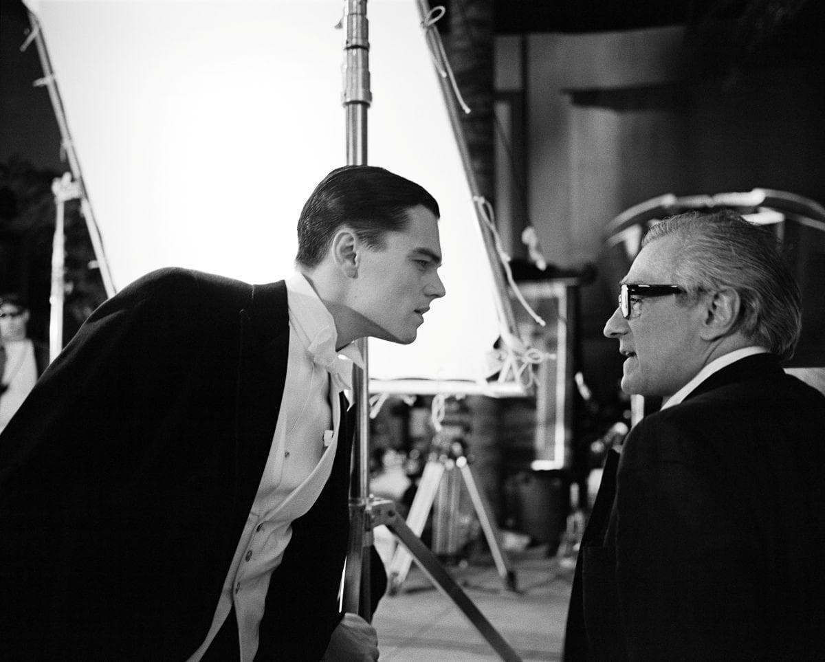 Con DiCaprio sul set di "The Aviator"
