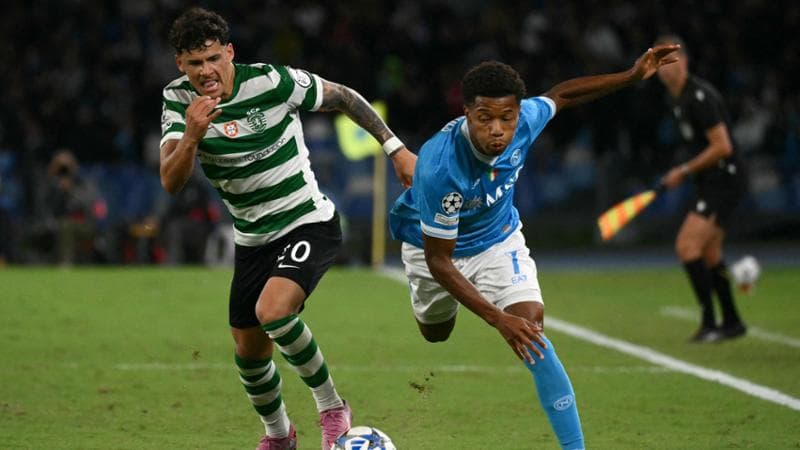 Neres in azione contro lo Sporting