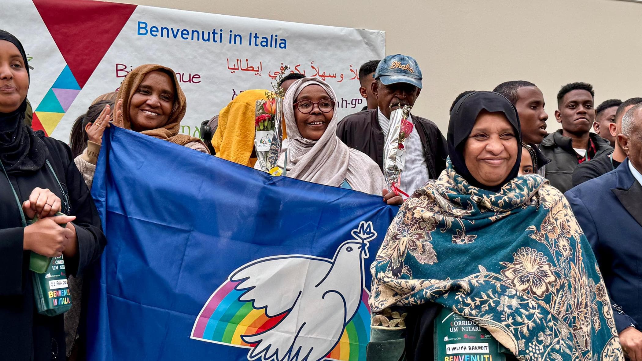 İnsani koridorlar, Fiumicino'da Etiyopya'dan 44 Mülteciler Neredeyse tüm Sudanlılar savaştan kaçtı