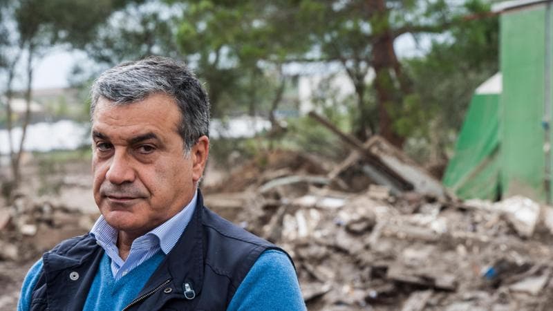 Cosimo Rummo dopo l'alluvione del 2015 che aveva colpito l'azienda