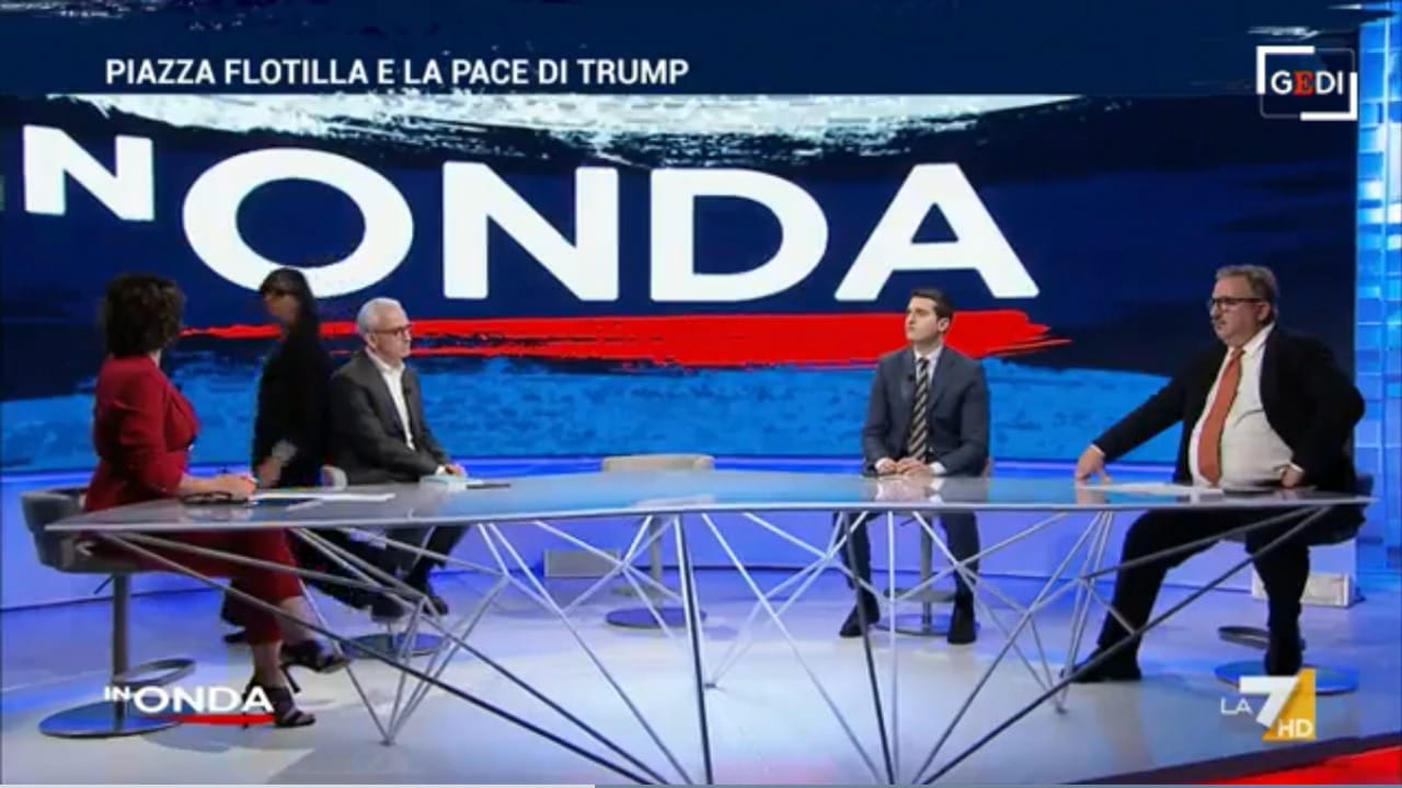 In Onda, Giubilei: "D'accordo con Segre sul genocidio". E Francesca Albanese lascia lo studio