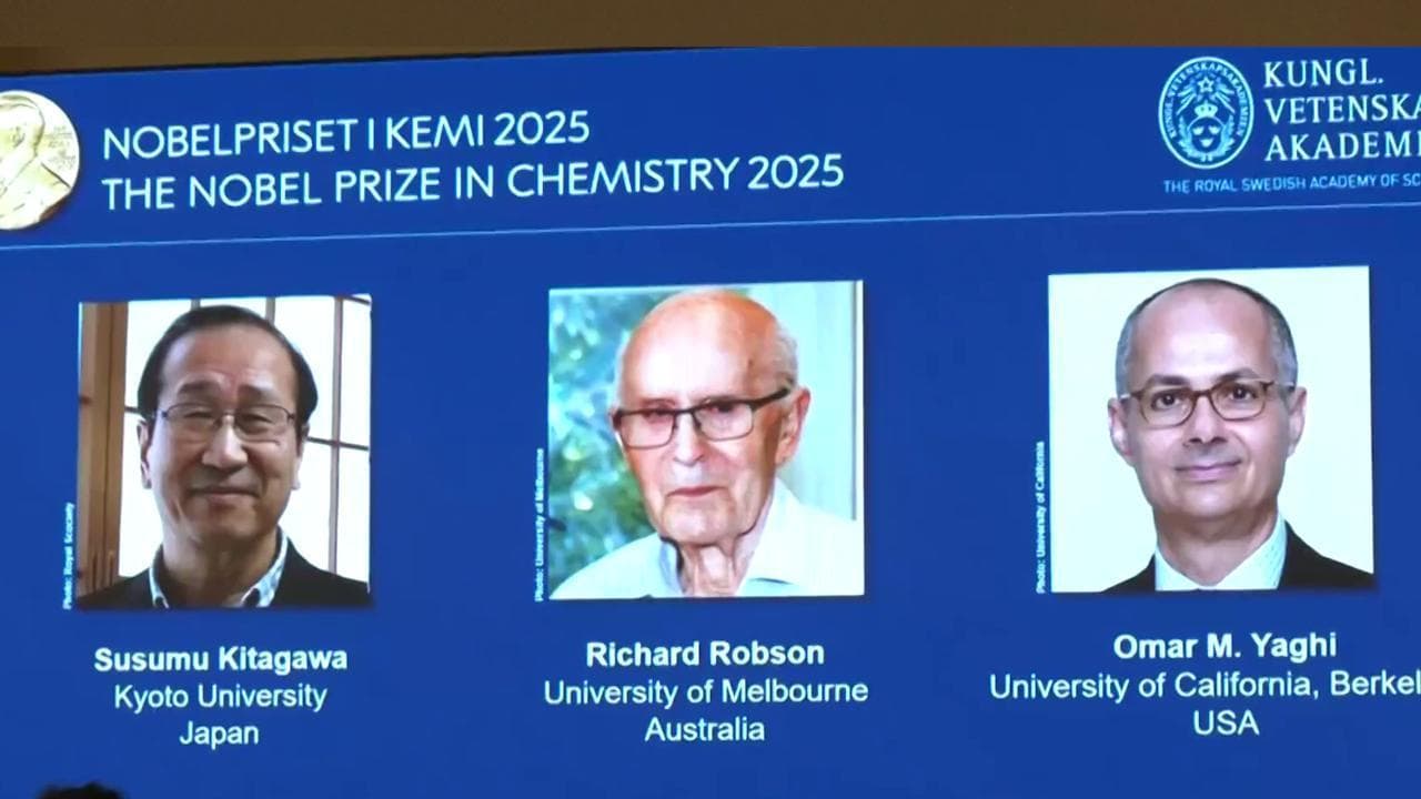 Premio Nobel per la chimica a Kitagawa, Robson e Yaghi: il video dell'annuncio a Stoccolma