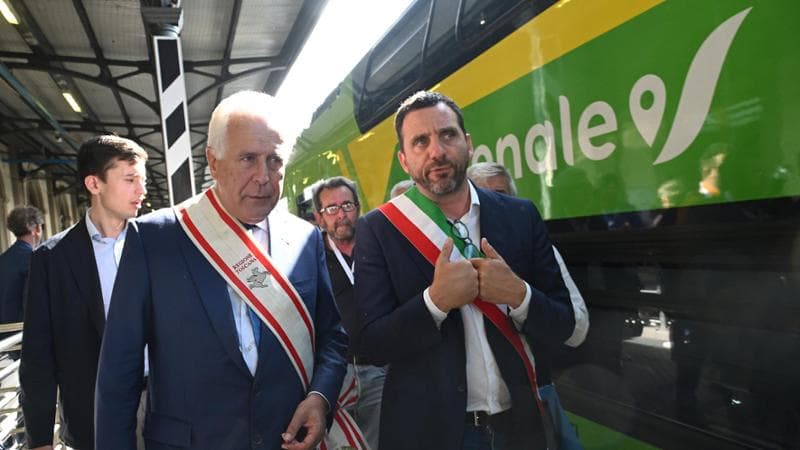 Eugenio Giani,candidato per il centrosinistra in Toscana, e Alessandro Tomasi, rivale del centrodestra
