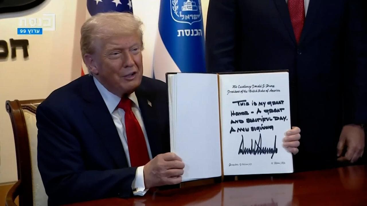 Trump, la dedica alla Knesset: "Oggi è un nuovo inizio, un gran bel giorno e un grande onore"