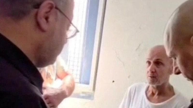 Ben-Gvir, a sinistra, e  Marwan Barghouti, a destra, in un video pubblicato il 14 agosto 2025