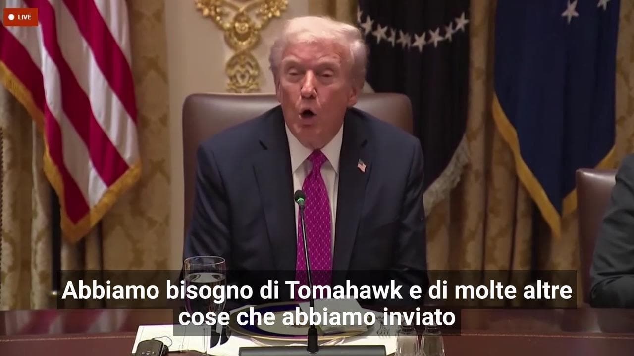 Trump: "Anche noi abbiamo bisogno dei Tomahawk e di armi che diamo all'Ucraina. Guerra deve finire"