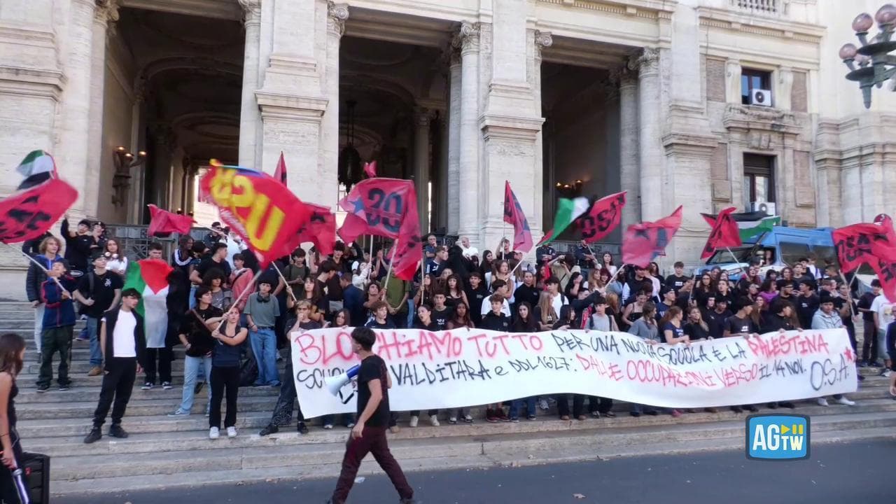 Ddl Gasparri, la protesta degli studenti a Roma: "Riempiremo le piazza per la Palestina"