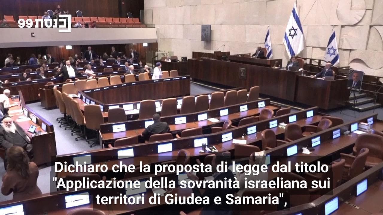Sovranità israeliana sulla Cisgiordania, alla Knesset prima approvazione (preliminare) della legge