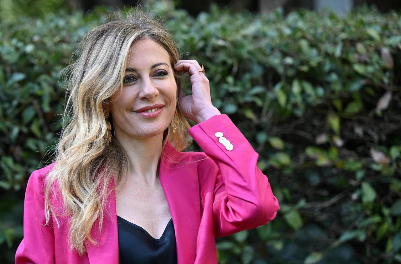 La giornalista e conduttrice televisiva Francesca Fagnani durante la presentazione della trasmissione televisiva Rai ''Belve'', Roma, 20 febbraio 2023. ANSA/ETTORE FERRARI