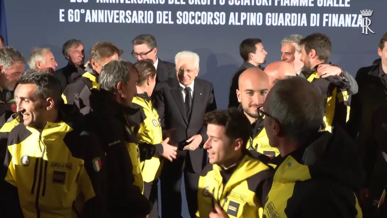 Mattarella a Trento per i 100 anni del gruppo sciatori Fiamme gialle
